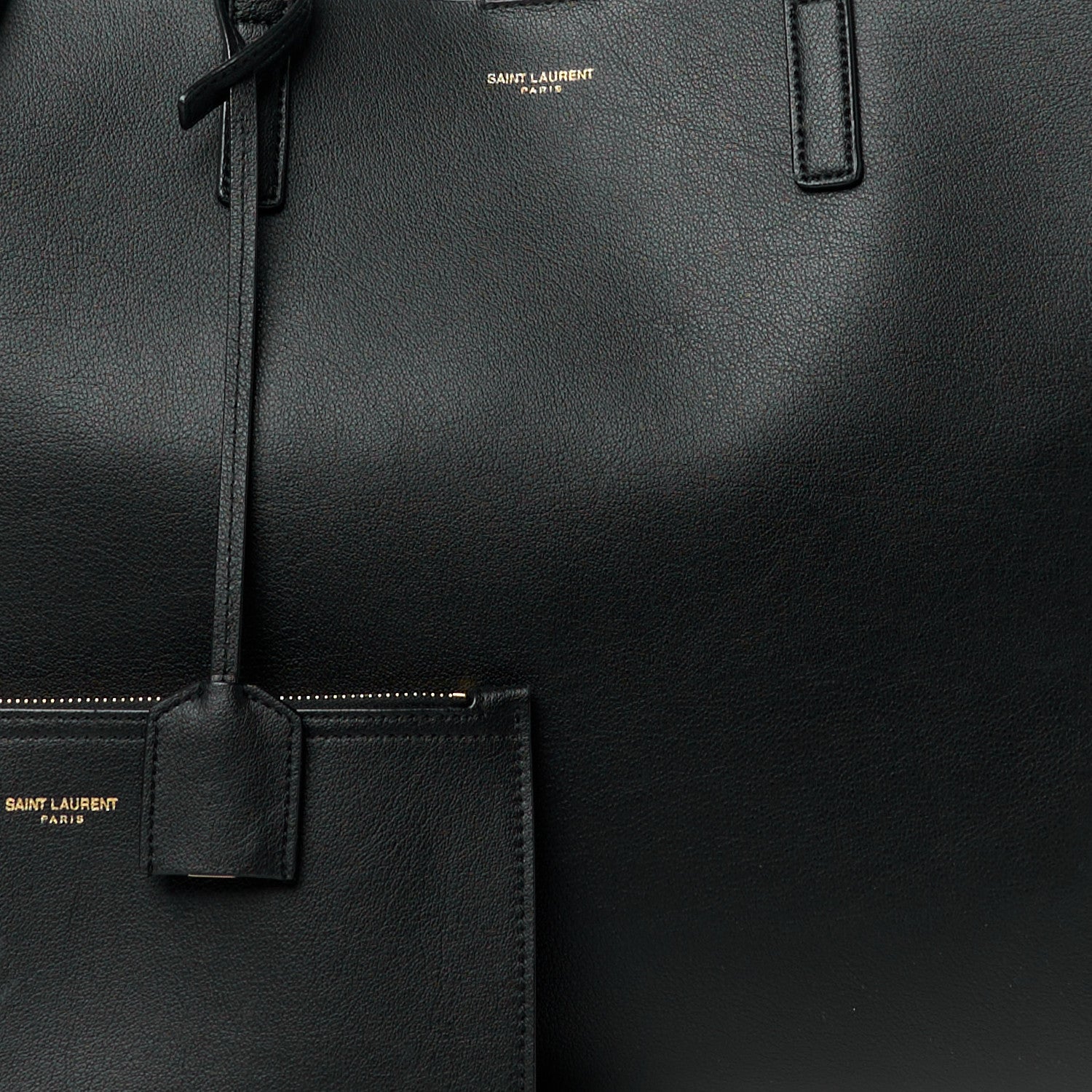Saint Laurent Calfskin Large Shopping Tote Black 11 of 13