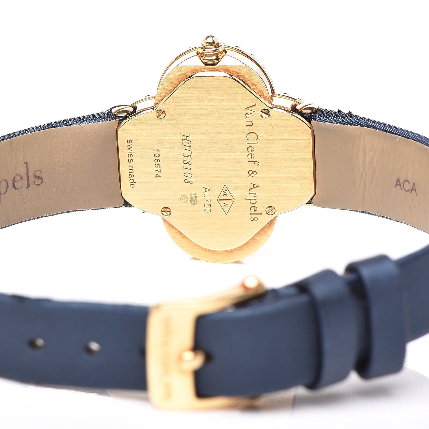 18K Yellow Gold Satin Mother of Pearl 26mm Alhambra Quartz Watch