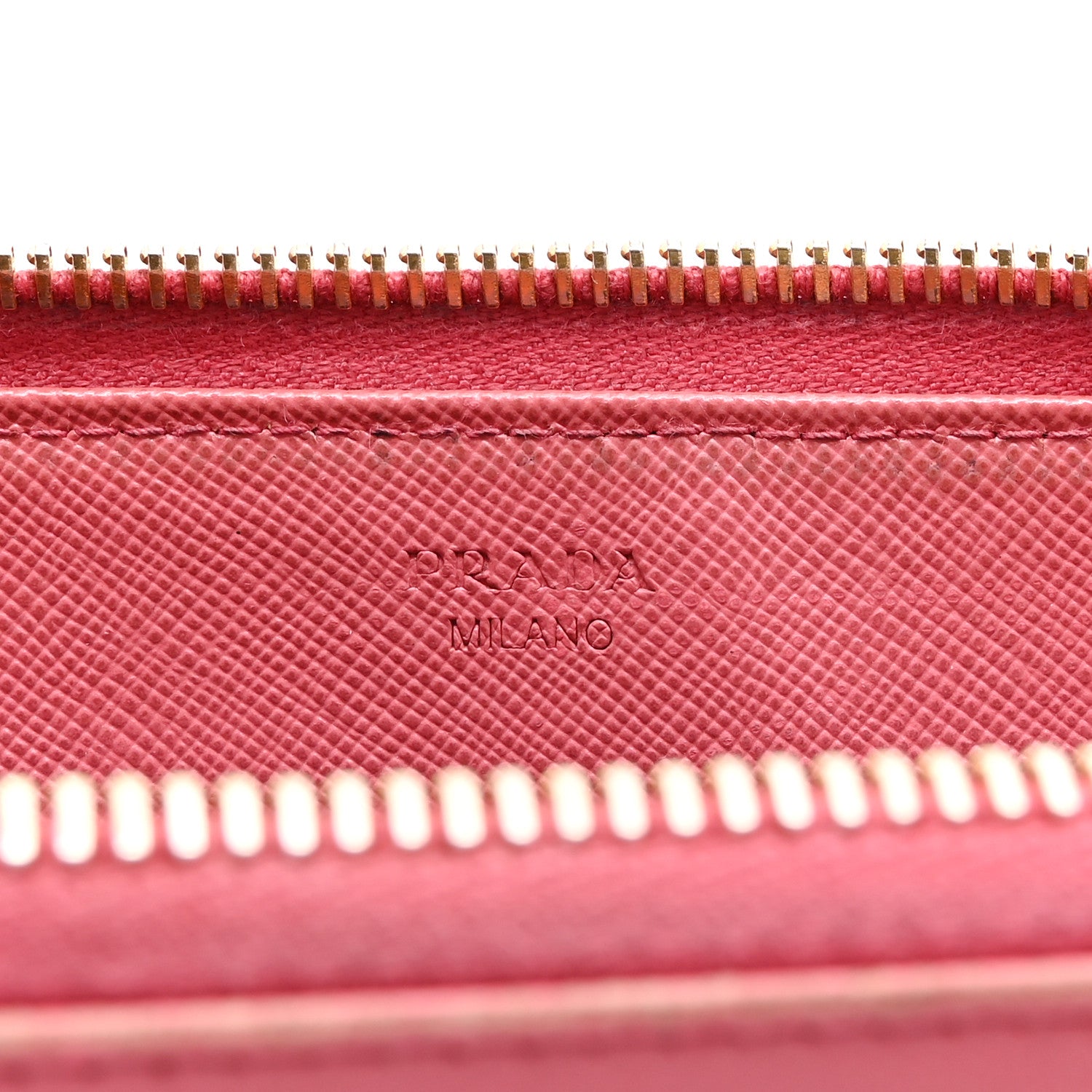 Prada Saffiano Metal Zip Around Wallet Ibisco 6 of 9