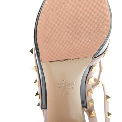 Valentino Garavani Patent Nappa Rockstud Ankle Strap 100mm Pumps 38.5 Black Poudre 13 of 17