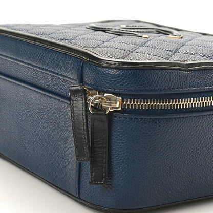 Chanel Caviar Quilted Large CC Filigree Vanity Case  Navy Black 10 of 10