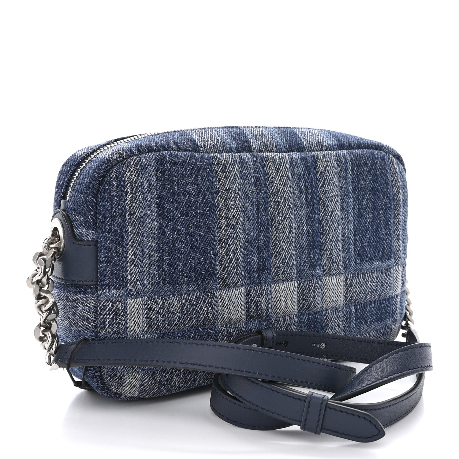 Burberry Calfskin Demin Check Small Lola Camera Bag Navy 3 of 10