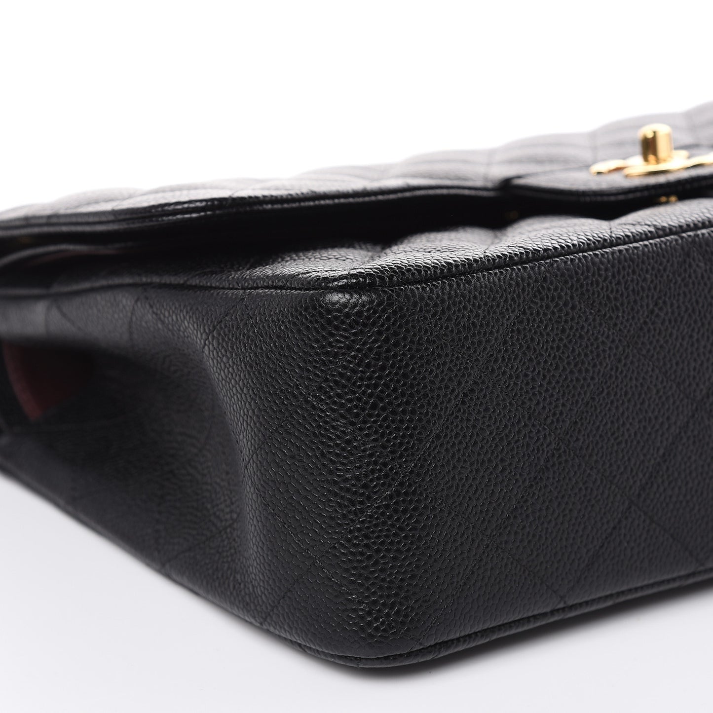 Caviar Quilted Jumbo Double Flap Black