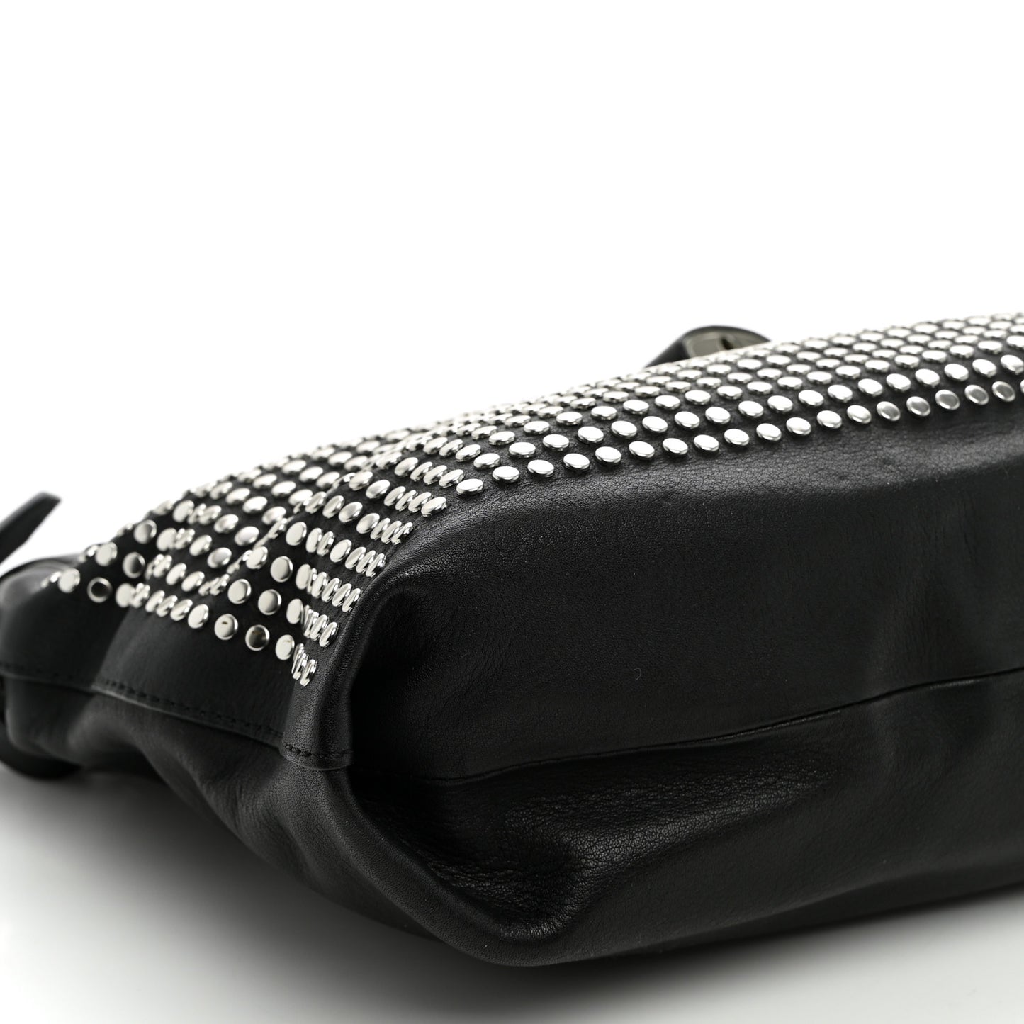 Calfskin Studded Medium Dalston Shoulder Bag Black