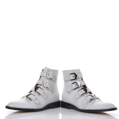 Givenchy Calfskin Studded Prue Buckle Bootie 38.5 White 6 of 12