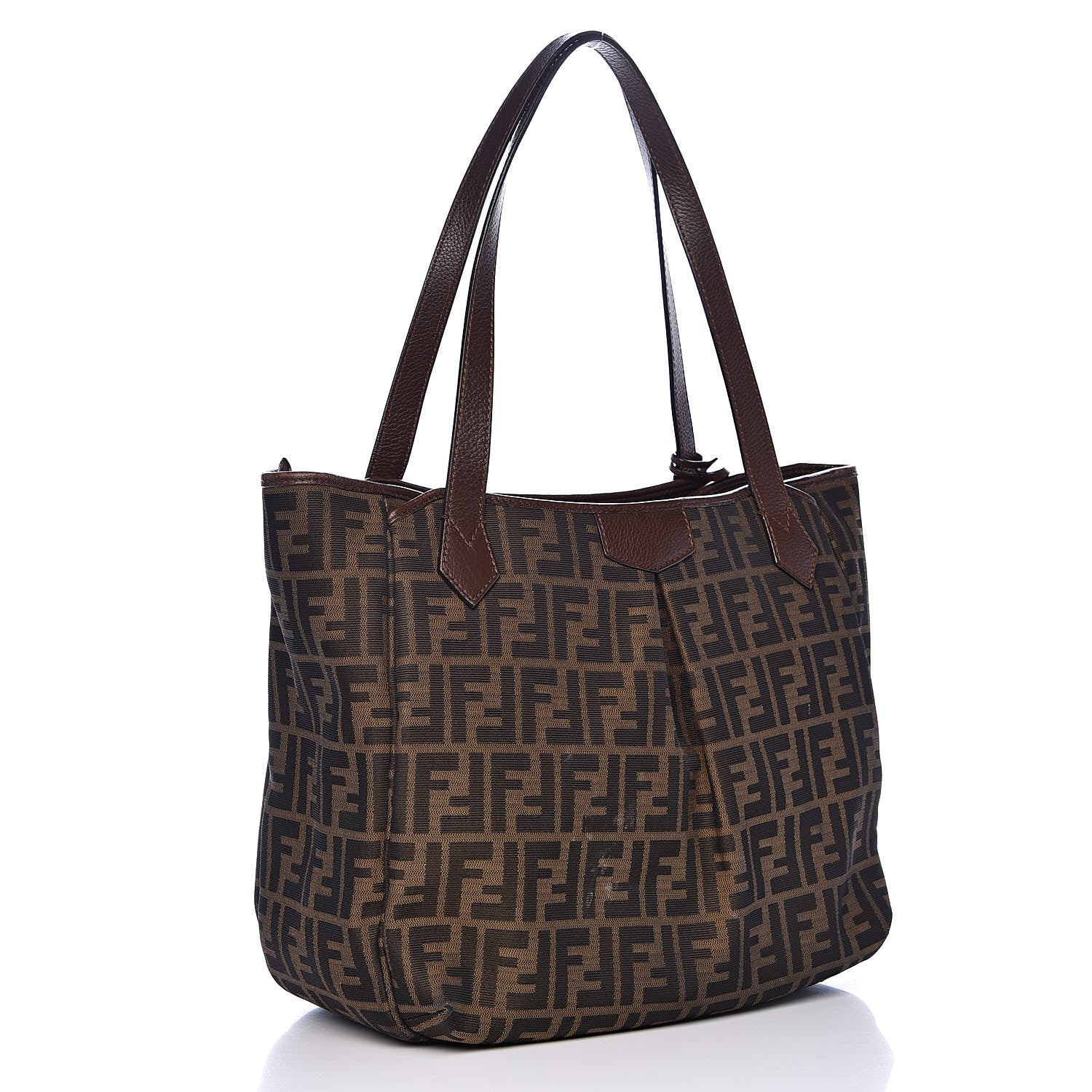 Fendi Zucca Vitello Artic Grande Shopping Tote Tobacco Castagna 3 of 16