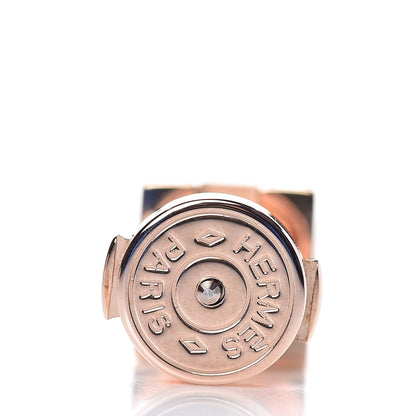 Hermes Rose Gold Plated Cage d'H Earrings Orange Fonce 4 of 5