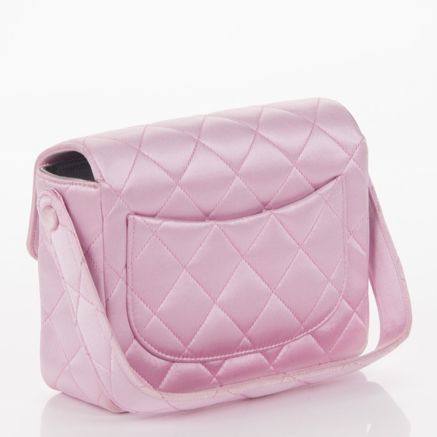 Satin Quilted Evening Bag Pink