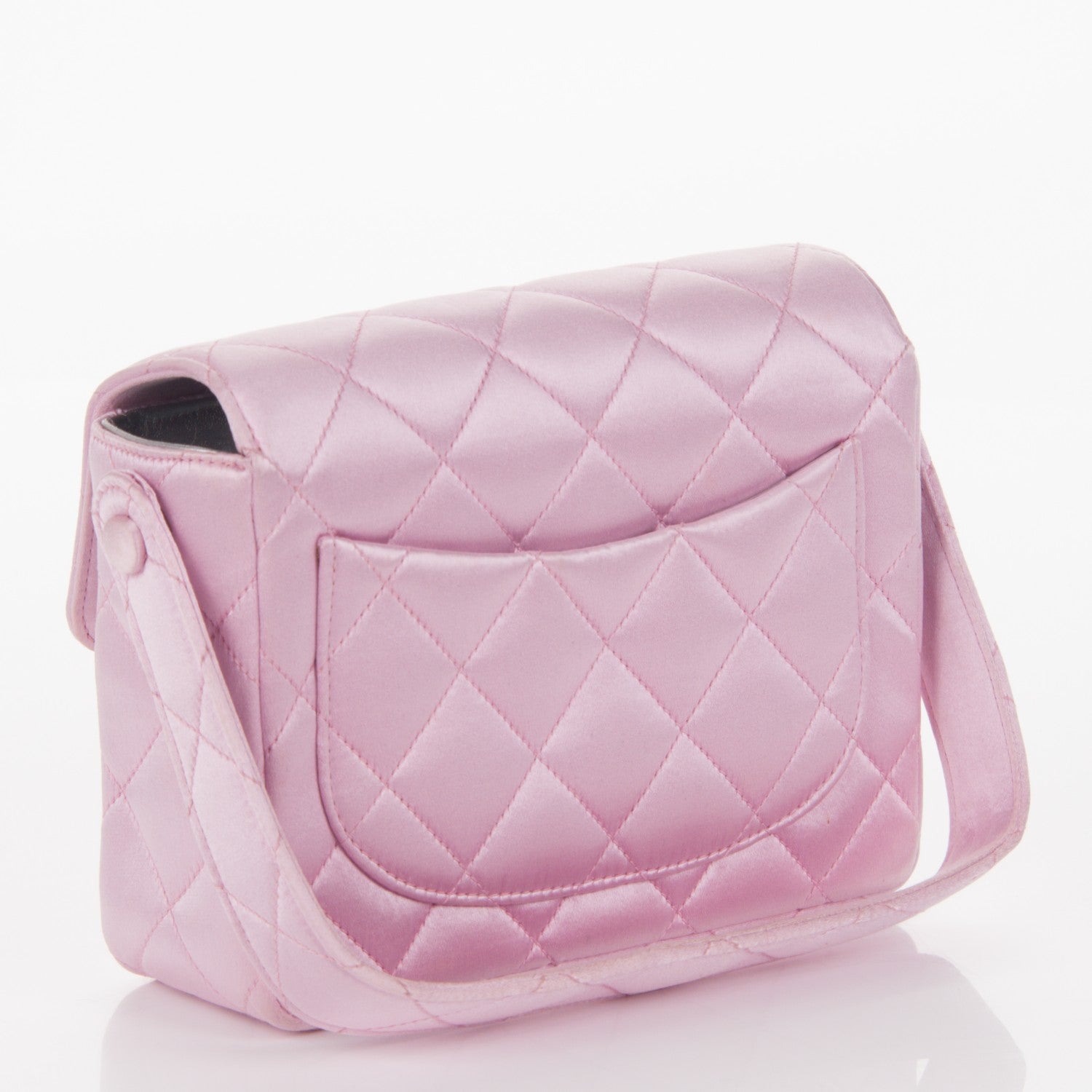 Chanel Satin Quilted Evening Bag Pink 3 of 9