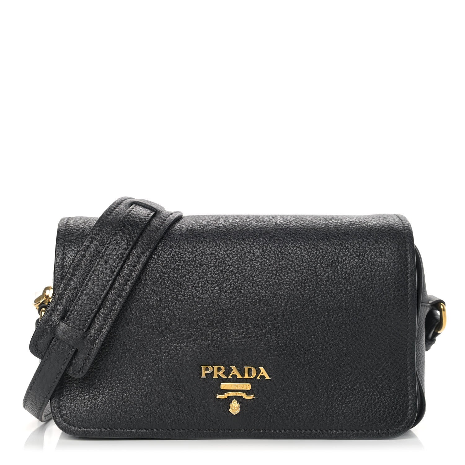 Prada Vitello Phenix Crossbody Bag Black 1 of 14