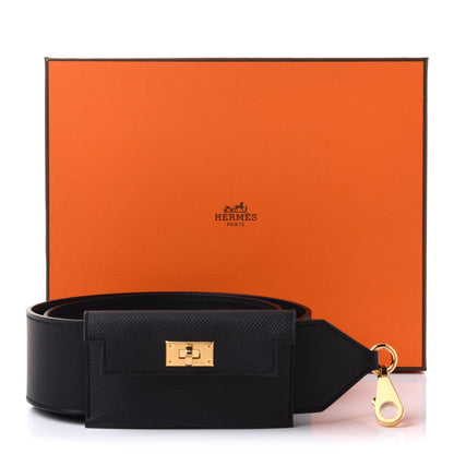 Hermes Swift Epsom Pocket Kelly Shoulder Strap Black 7 of 7