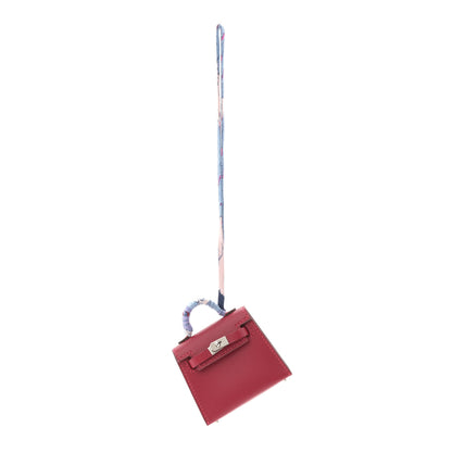 Hermes Tadelakt Mini Kelly Twilly Bag Charm Rouge Vif 1 of 6