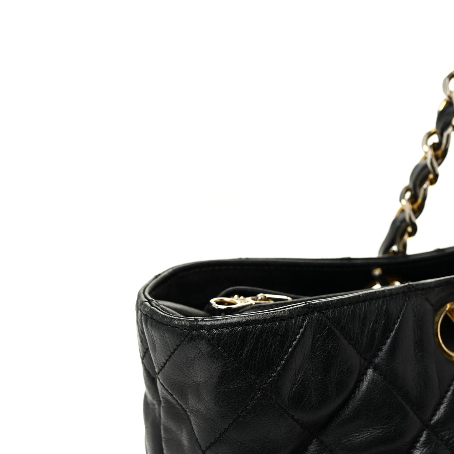 Lambskin Quilted Tote Black