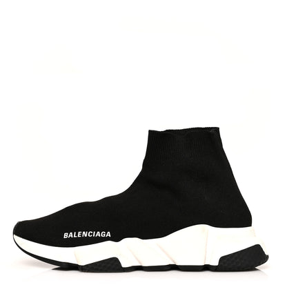 Balenciaga Neoprene Knit Womens Speed Sneakers 38 Black White 1 of 7