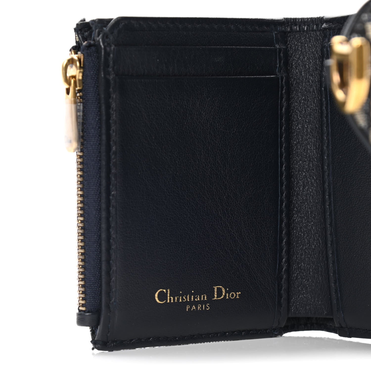 Christian Dior Oblique Saddle Lotus Wallet Blue 6 of 10