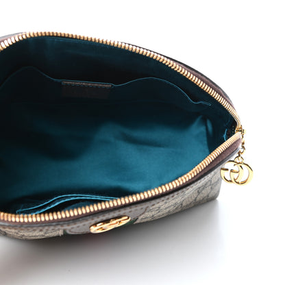 Gucci GG Supreme Monogram Textured Dollar Calfskin Web Small Ophidia Dome Shoulder Bag Beige Ebony New Acero 5 of 10
