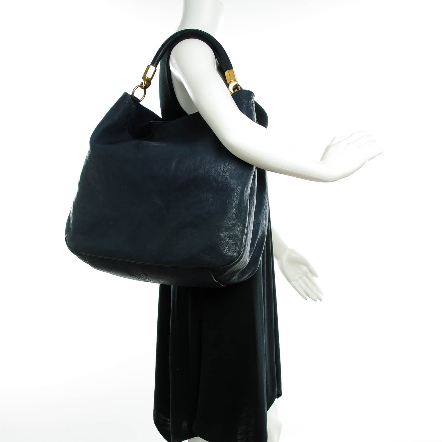 Saint Laurent Goatskin Large Roady Navy 2 of 7