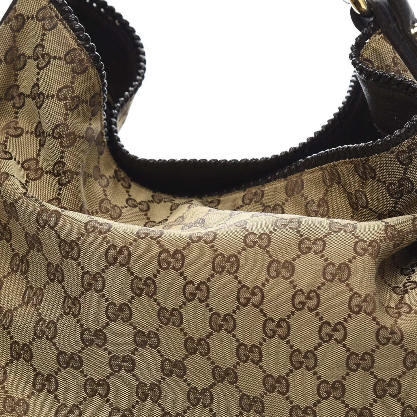 Monogram Large Horsebit Chain Hobo Dark Brown