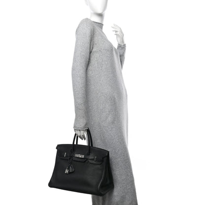 Hermes Taurillon Clemence Birkin 35 Black 2 of 12