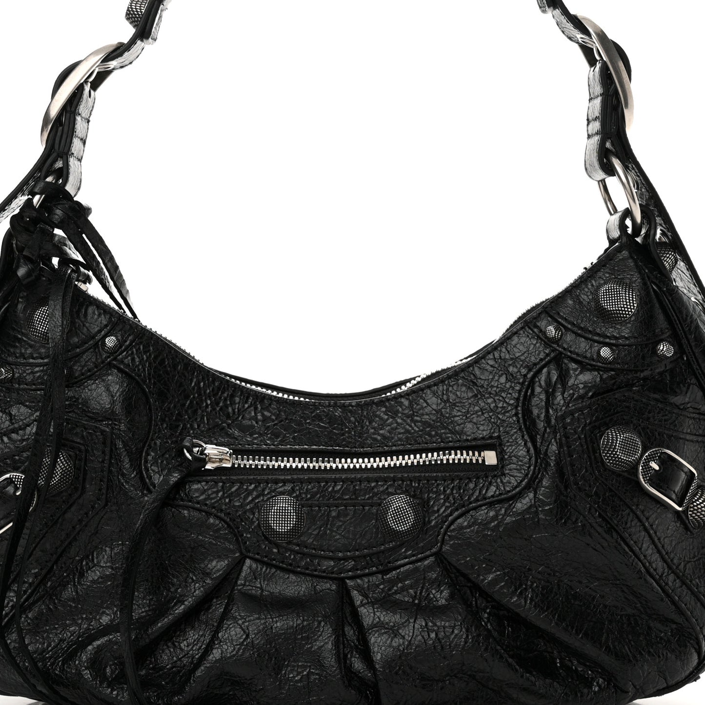Agneau Arena Small Le Cagole Shoulder Bag Black
