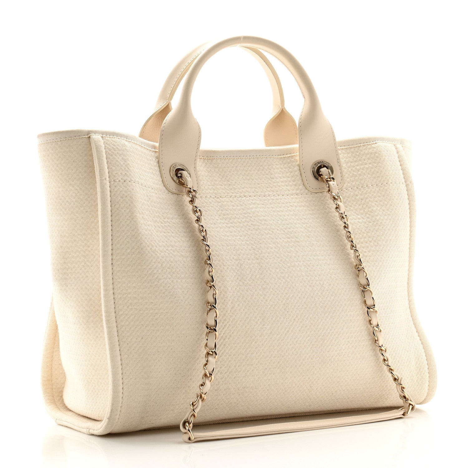 Chanel Mixed Fibers Small Deauville Tote White 4 of 12