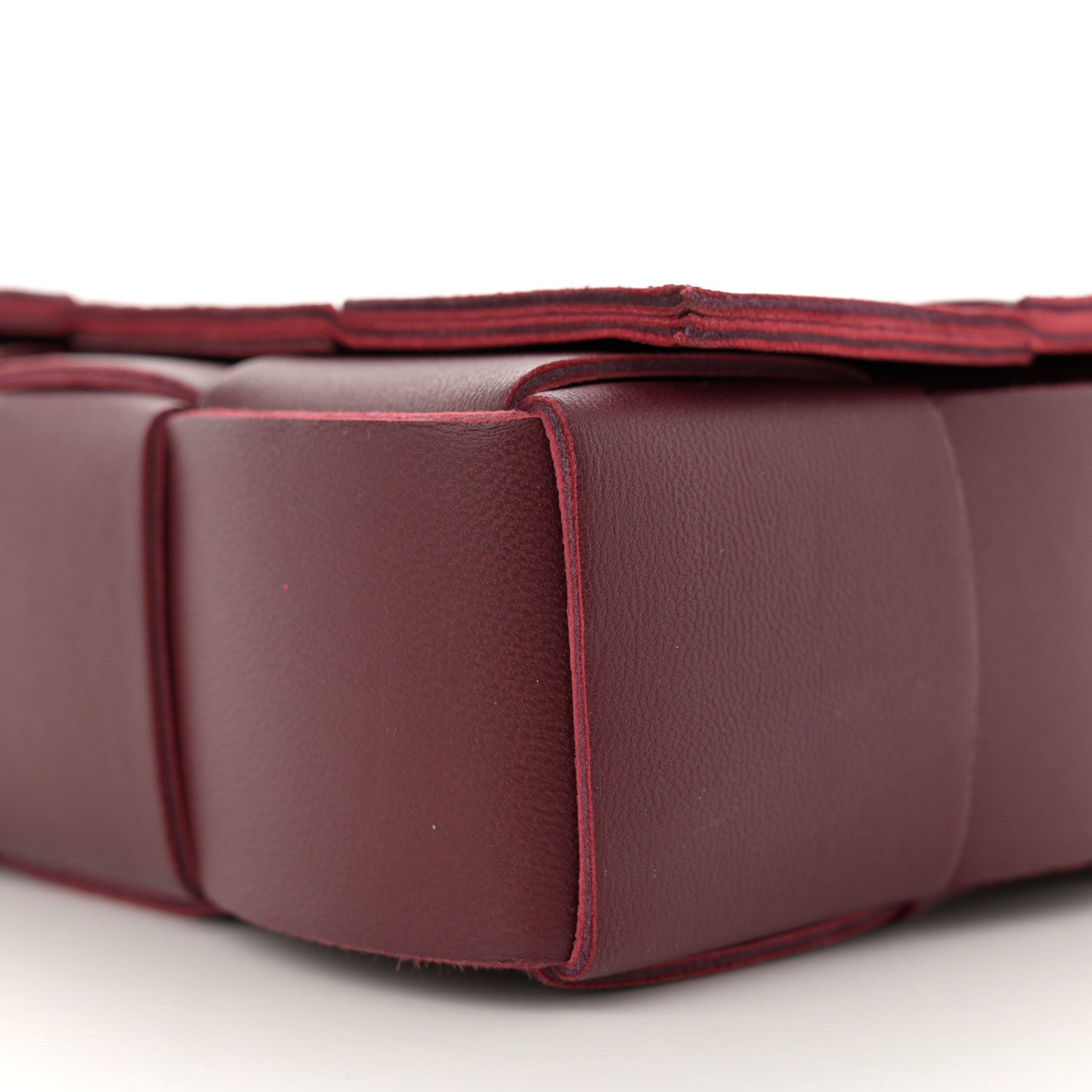 Bottega Veneta Lambskin Maxi Intrecciato Cassette Crossbody Bag Bordeaux 10 of 11