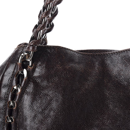 Chanel Glazed Caviar East West Modern Chain Tote Brown 10 of 13