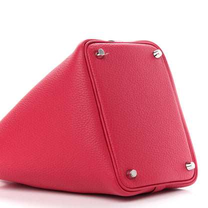 Hermes Taurillon Clemence Swift Eclat Picotin Lock 18 PM Framboise Rouge Sellier 8 of 9