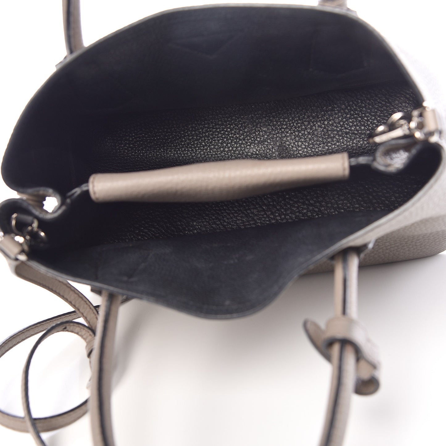 Vitello Daino Small Double Bag Argilla Black