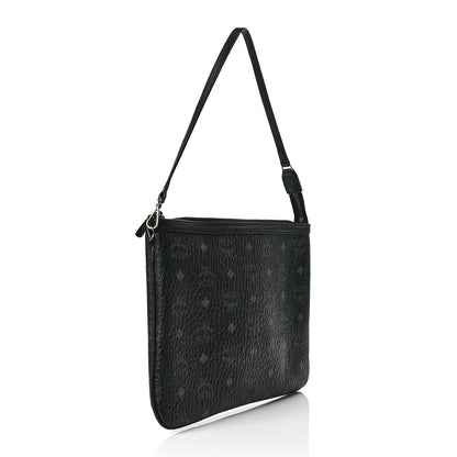 MCM Visetos Liz Shopper Tote Pouch Black 3 of 13