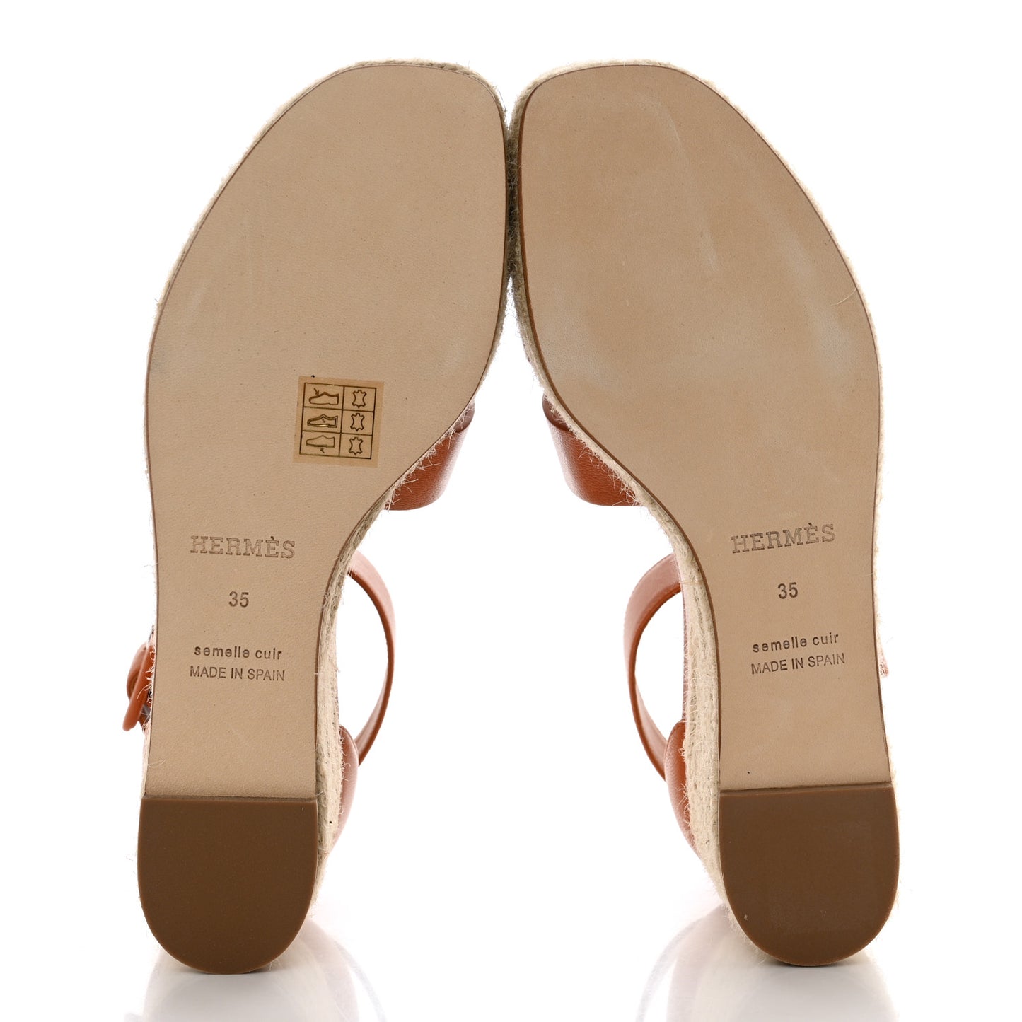 Goatskin Elda Espadrille Wedge Sandals 35 Natural