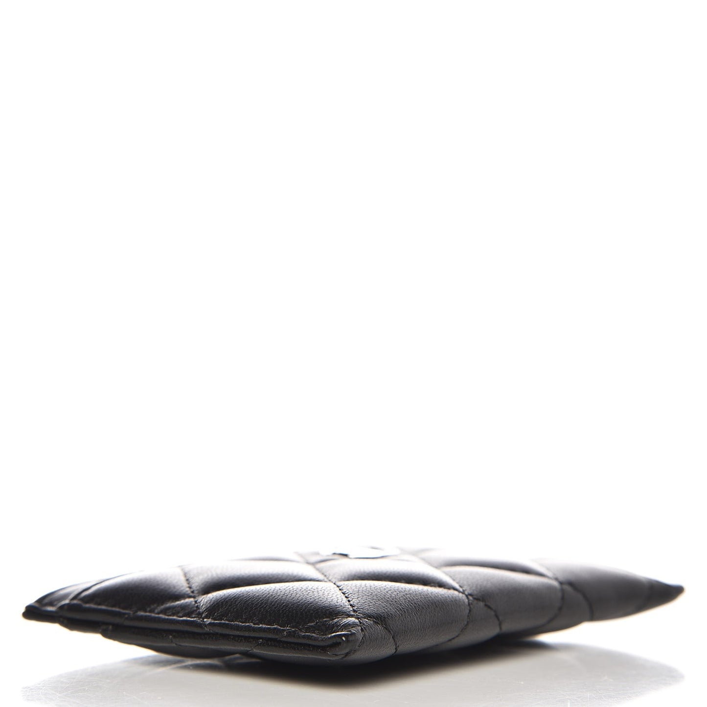 Lambskin Quilted Card Holder Black