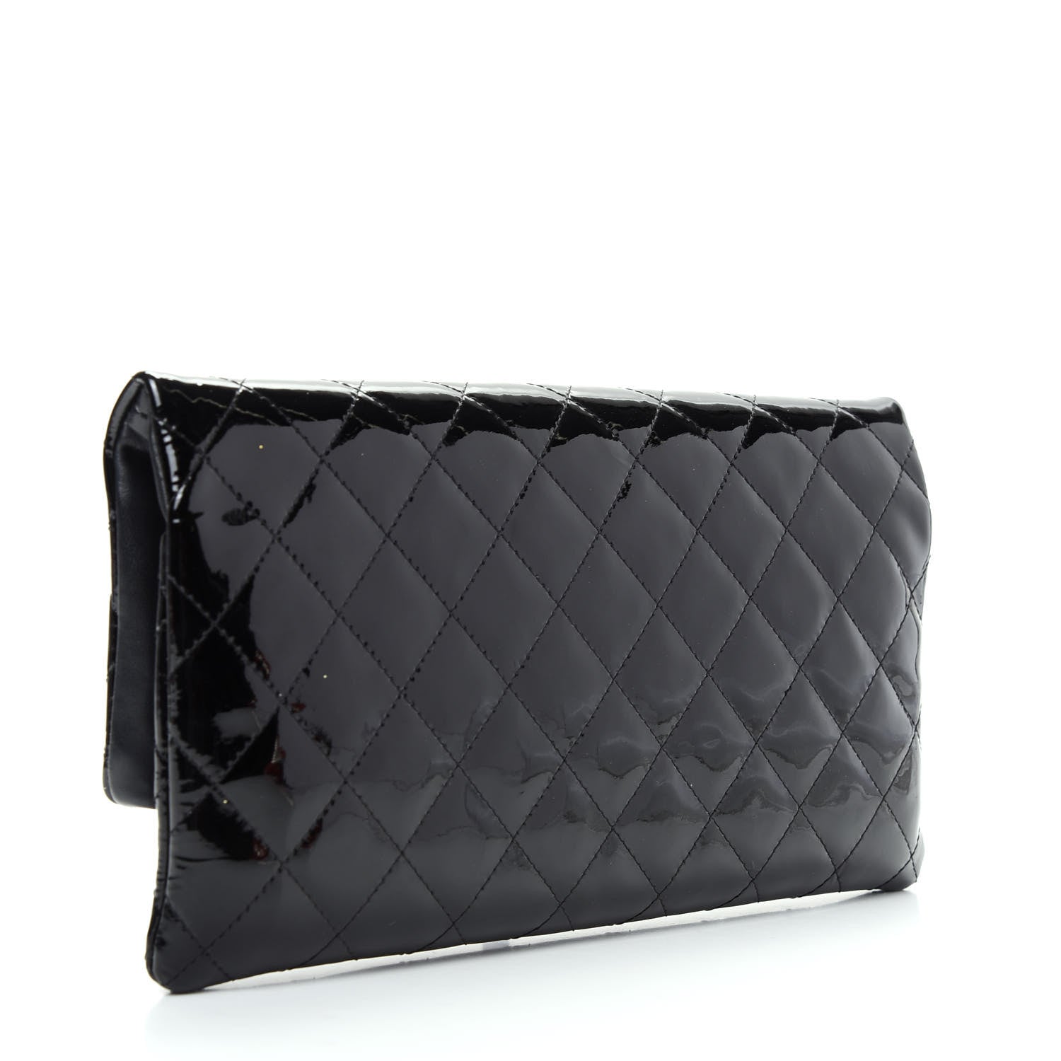 Chanel Patent Calfskin Quilted Beauty CC Clutch Black 3 of 8