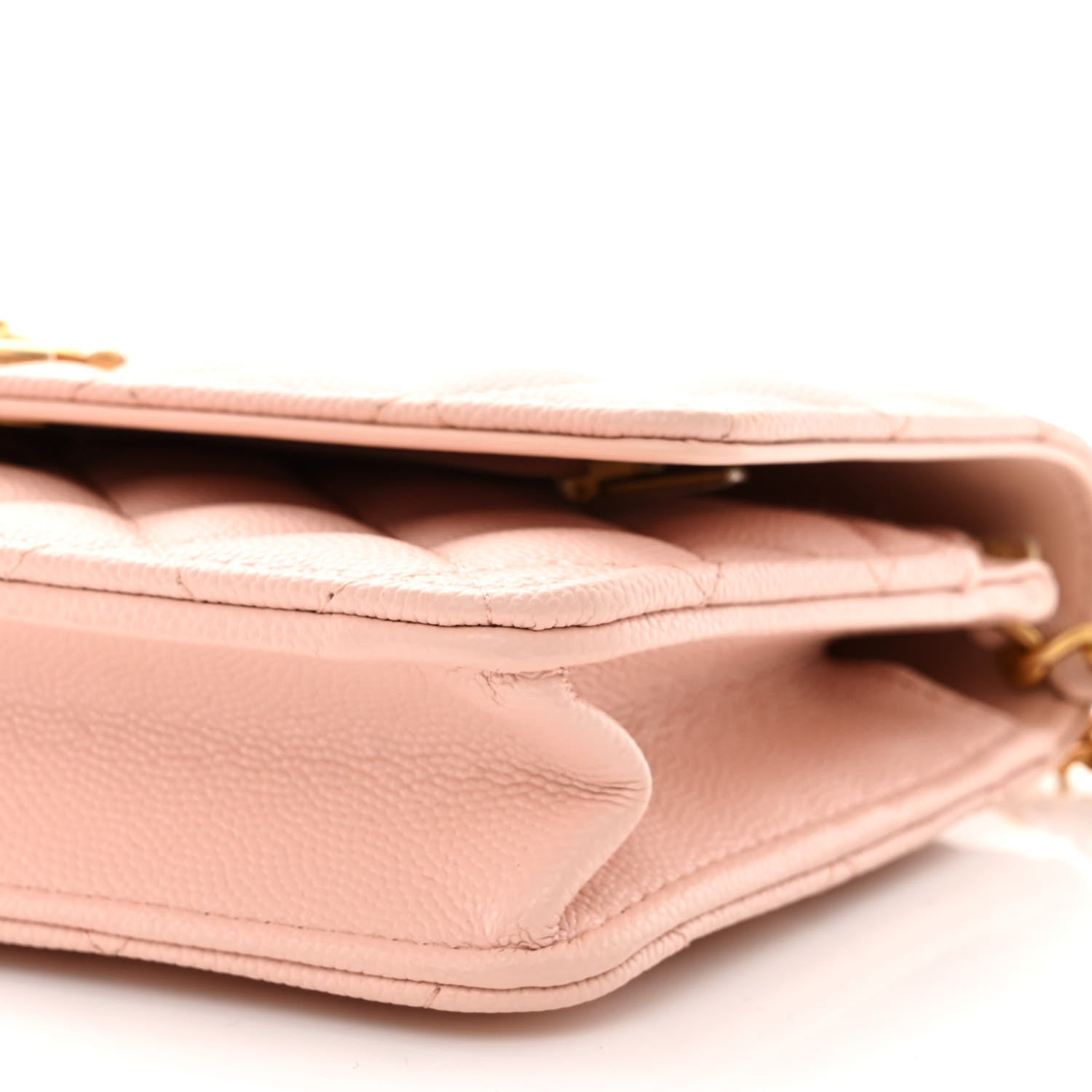 Chanel Caviar Quilted Camellia Wallet On Chain WOC Light Pink 11 of 12