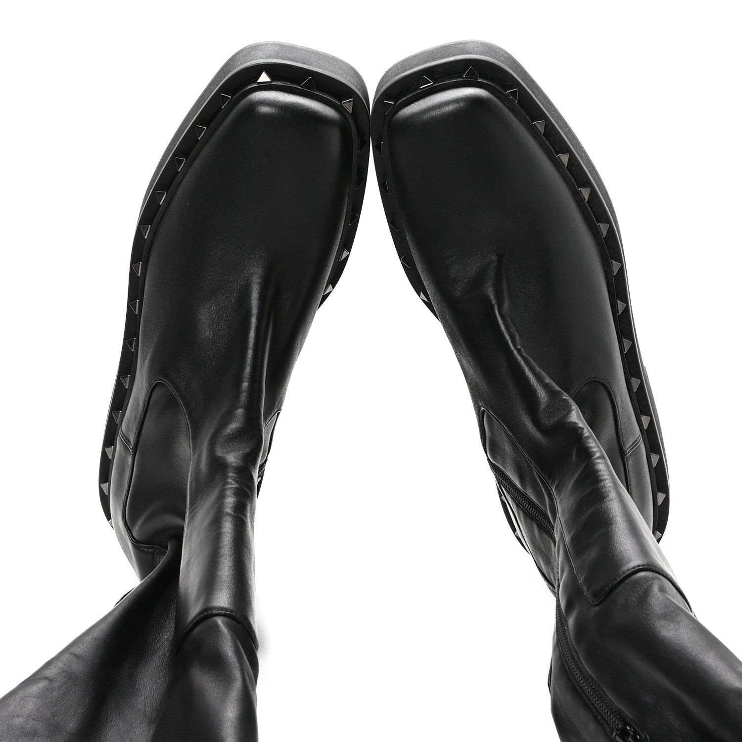Valentino Garavani Calfskin Rockstud M-Way Over The Knee Boots 40