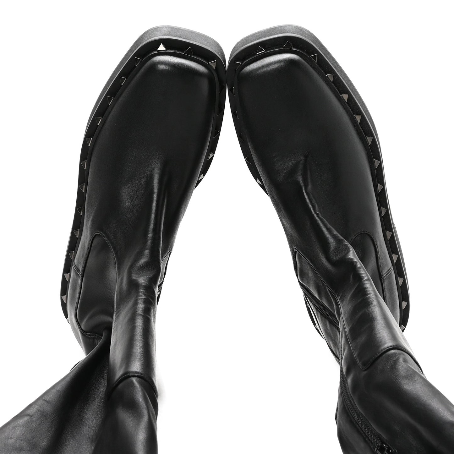 Calfskin Rockstud M-Way Over The Knee Boots 40 Black