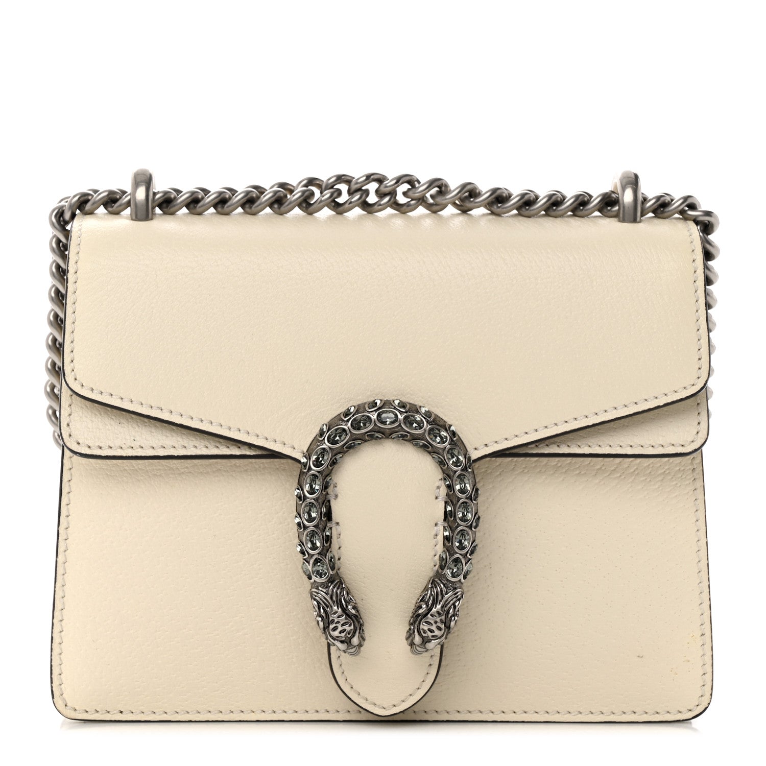 Gucci Textured Calfskin Crystal Mini Dionysus Shoulder Bag Mystic White 1 of 16