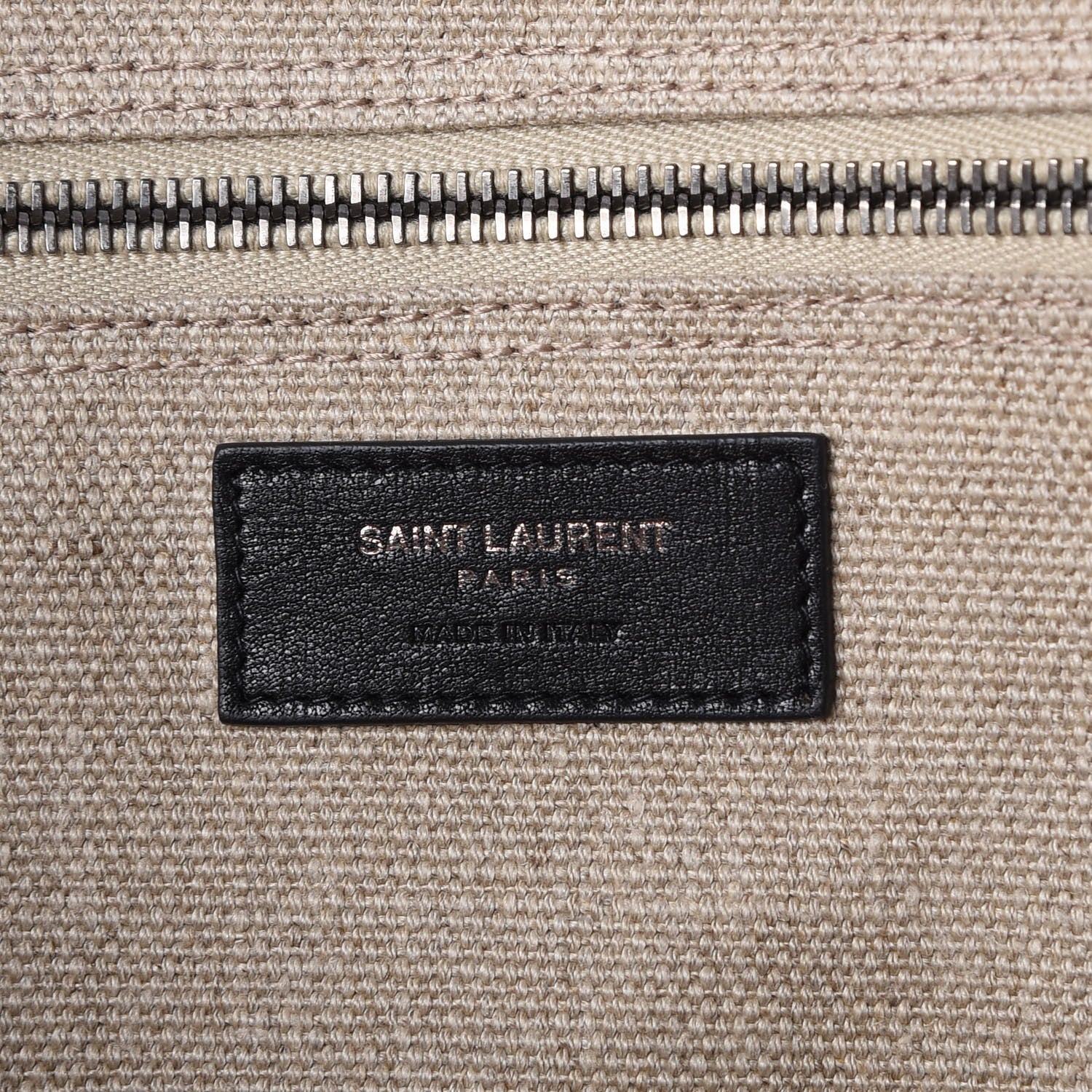 Saint Laurent Linen Calfskin Rive Gauche Tote Optic White 6 of 7
