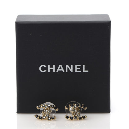 Chanel Crystal CC Earrings Gold Black Multi 5 of 5
