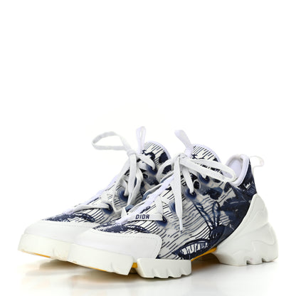 Christian Dior Technical Fabric Tie & Dior Print Womens D-Connect Sneakers 37.5 Denim 3 of 12