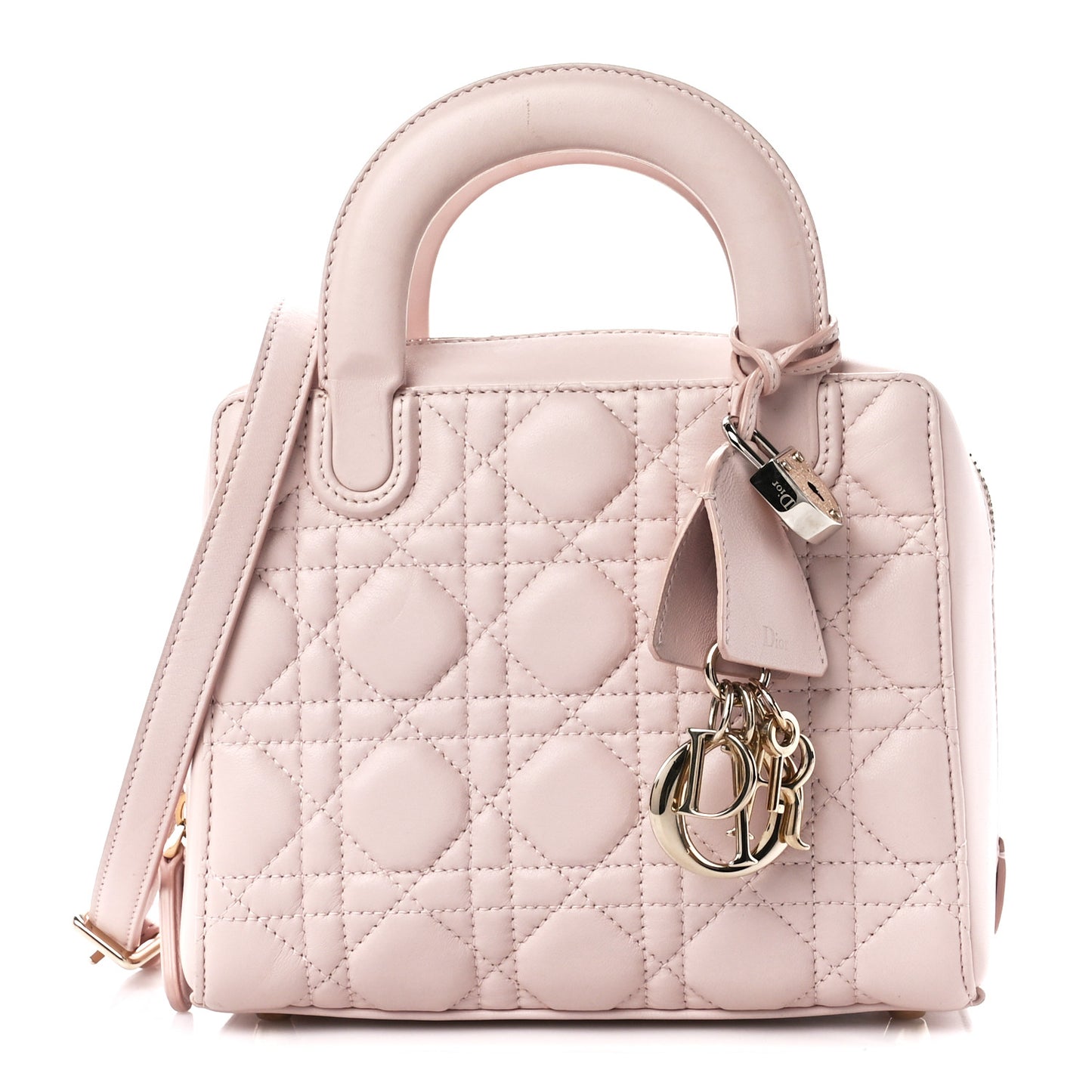 Lambskin Cannage Lily Tote Light Pink