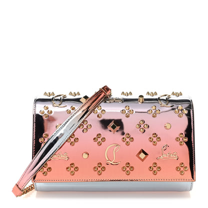 Christian Louboutin Mirror Degrade Spikes Loubinthesky Paloma Clutch Leche Gold 2 of 11