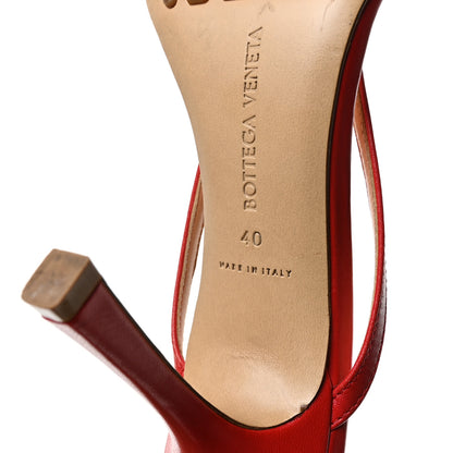 Bottega Veneta Lambskin Stretch Multi Strap 90mm Sandals 40 Tomato 7 of 7