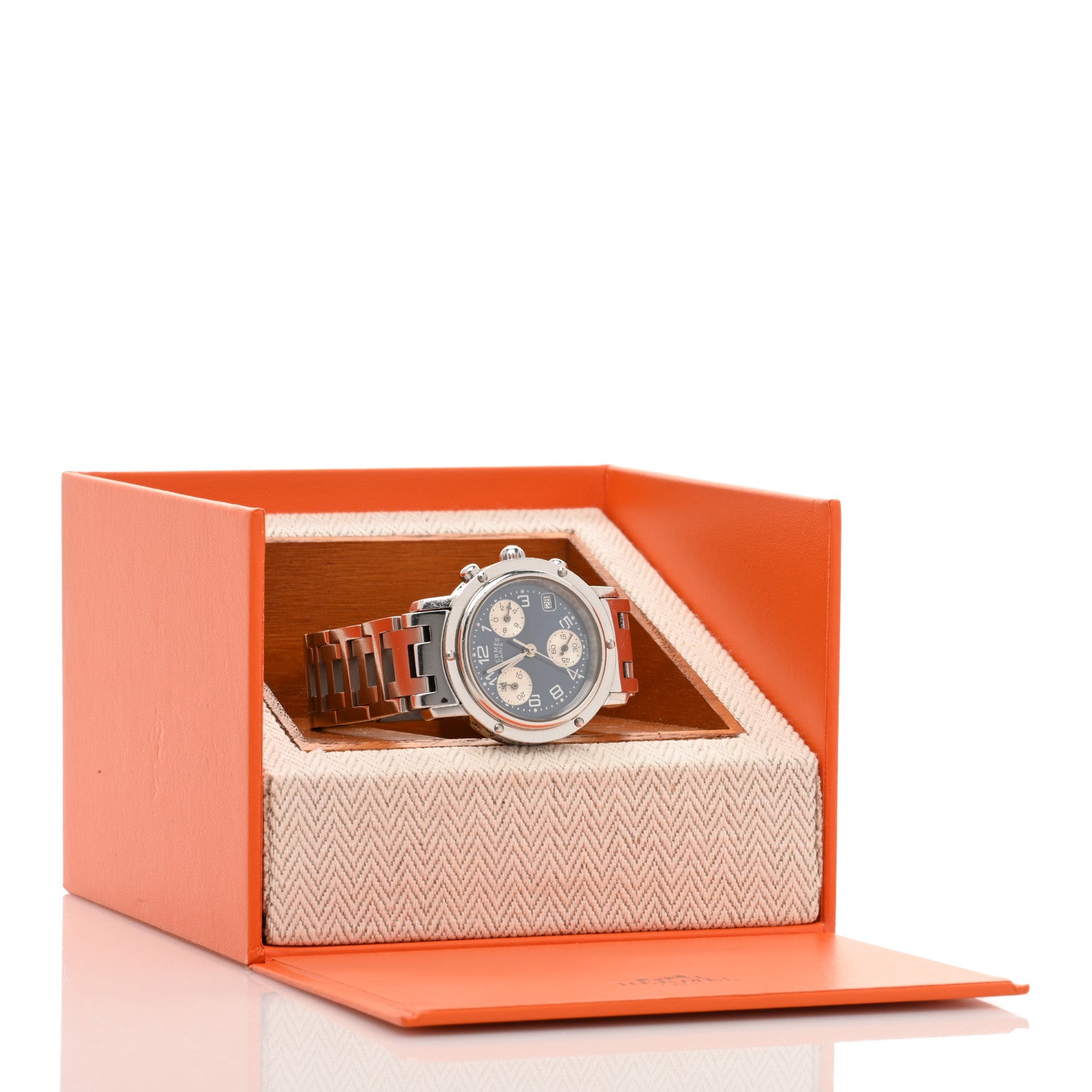 Hermes Stainless Steel 31mm Clipper Chronograph Quartz Watch Blue 5 of 5