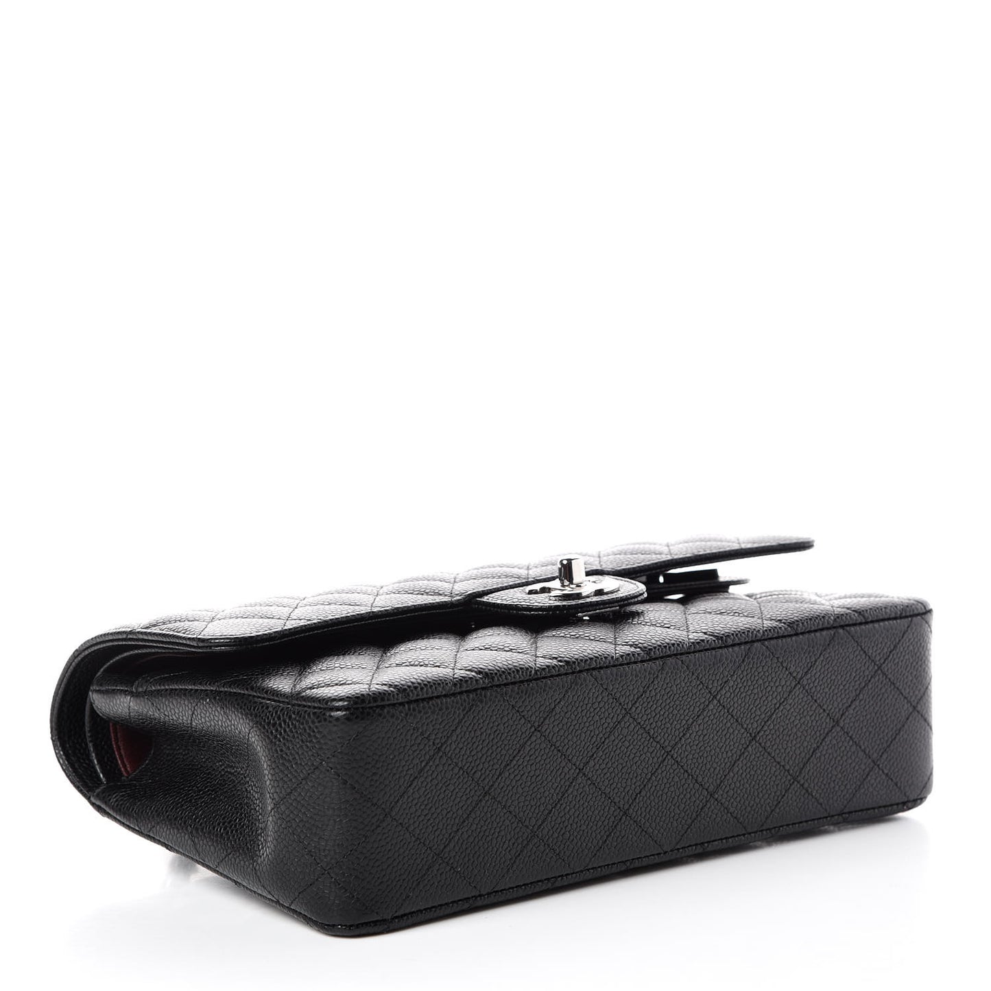 Caviar Quilted Medium Double Flap Black