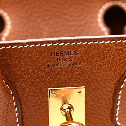 Hermes Natural Barenia Faubourg Birkin 25 Fauve 6 of 12