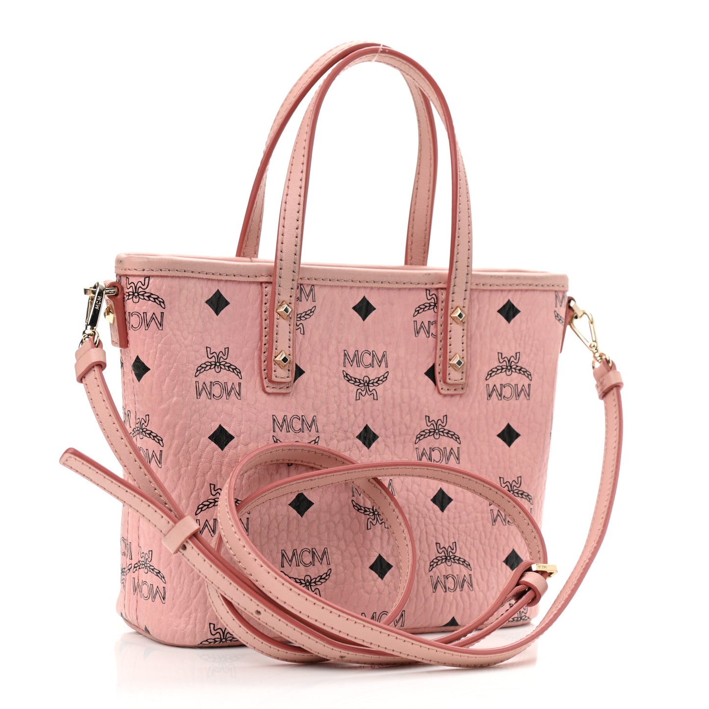 Visetos Mini Anya Top Zip Shopper Tote Soft Pink