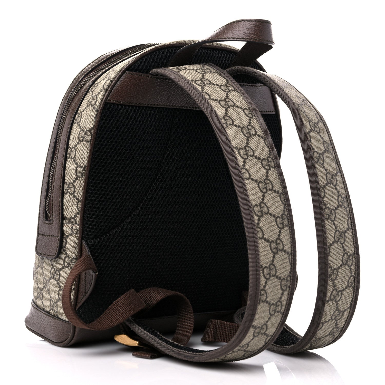 Gucci GG Supreme Monogram Calfskin Web Small Ophidia Day Backpack Beige Ebony New Acero 3 of 12