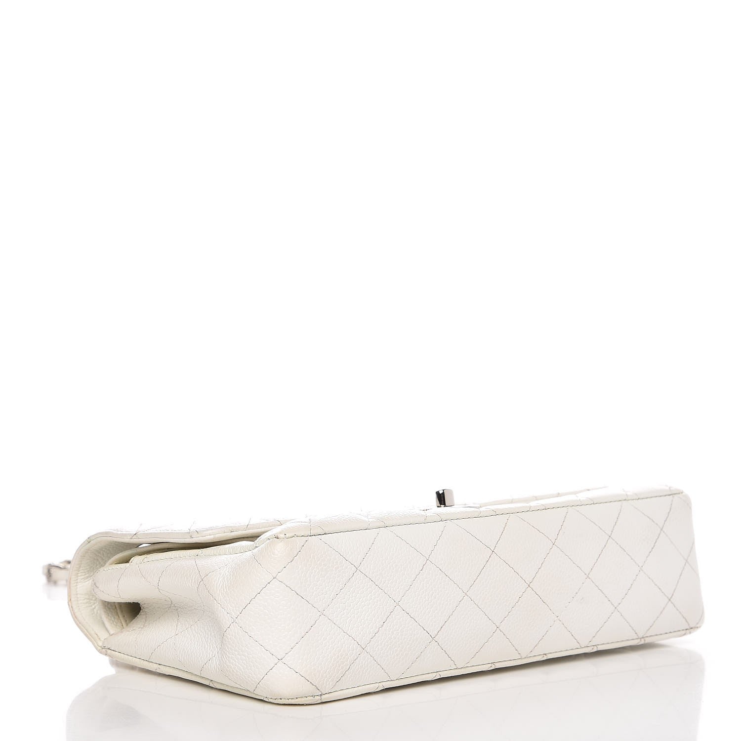 Chanel Caviar Quilted Medium Double Flap White 5 of 13