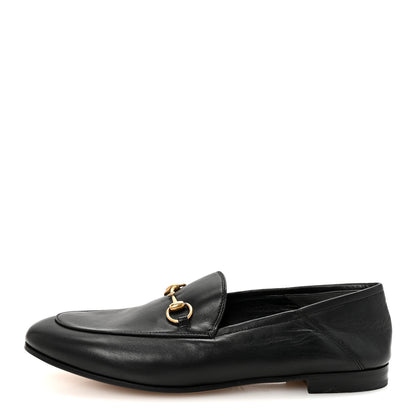 Gucci Lambskin Womens Brixton Horsebit Loafers 39.5 Black 1 of 9